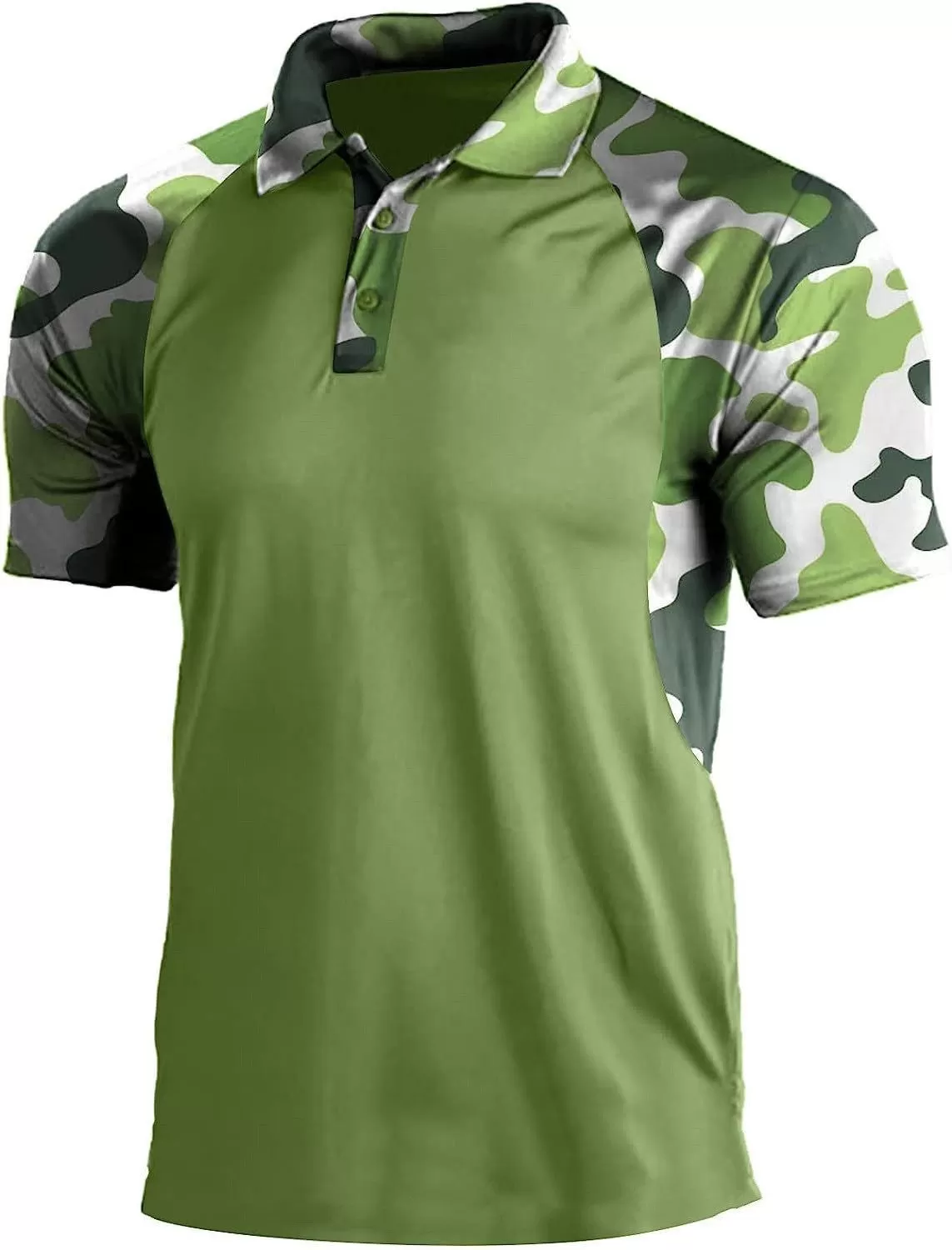 CAMO PRINTED RAGLAN POLO SHIRT