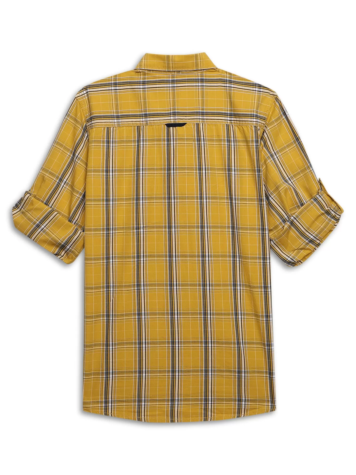 Cantabil Boys Mustard Checkered Full Sleeves Casual Shirt