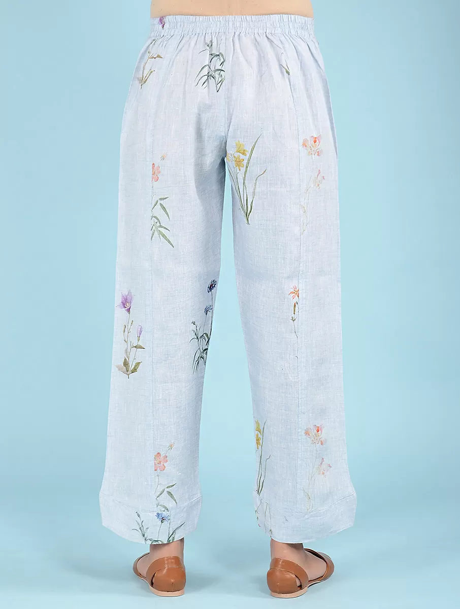 Caron Botanical Printed Linen Pants