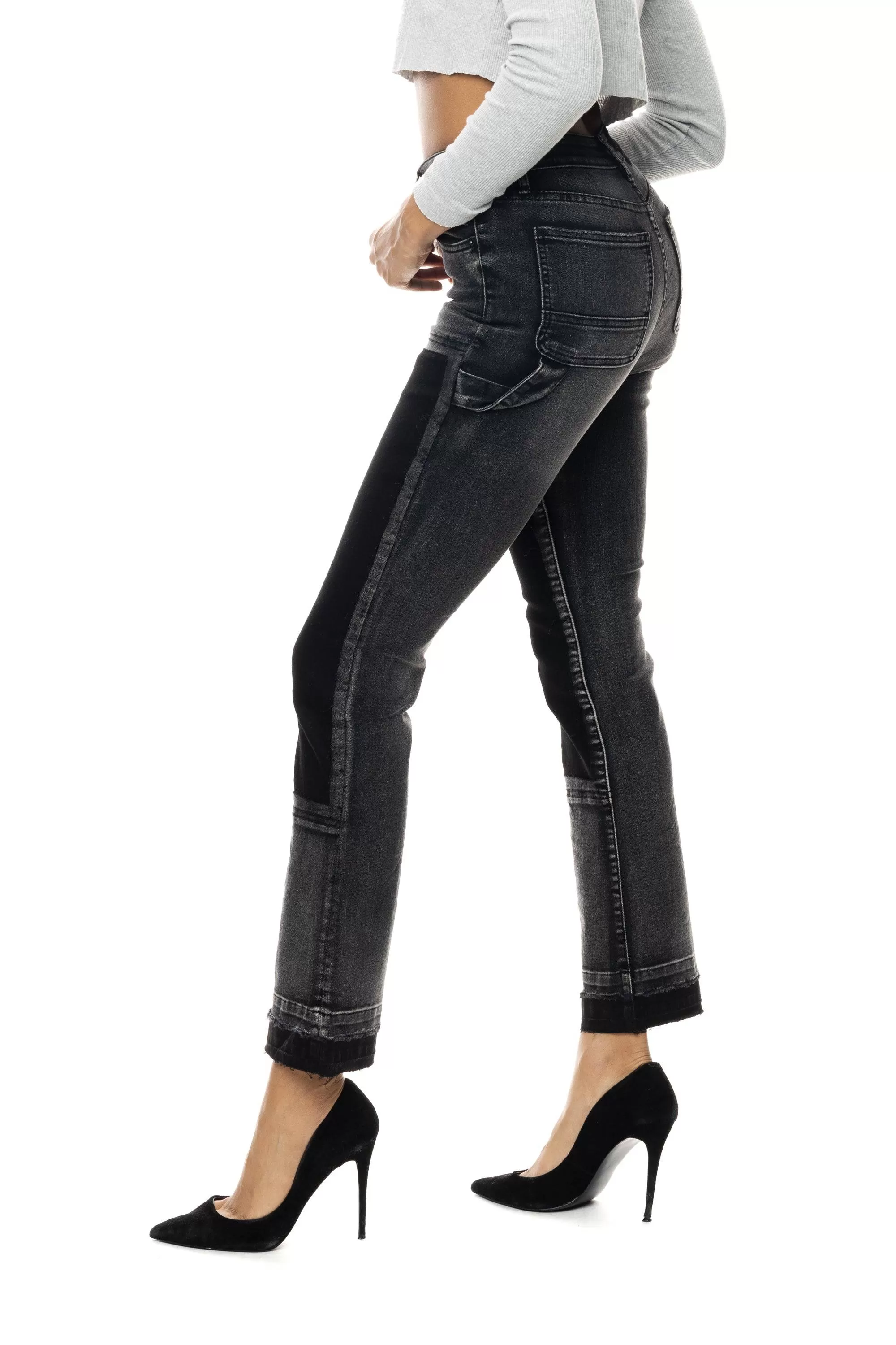 Carpenter Fashion Denim Pants - Shooting Star Black