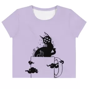 Cat In Cup, Sublimation Crop Top