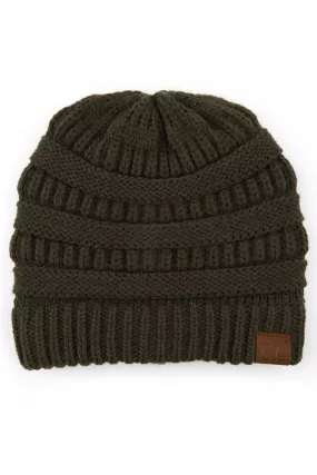 C.C Ribbed Kit Solid Color Beanie