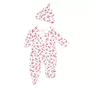 Cherries Onesie  hat Pajamas set