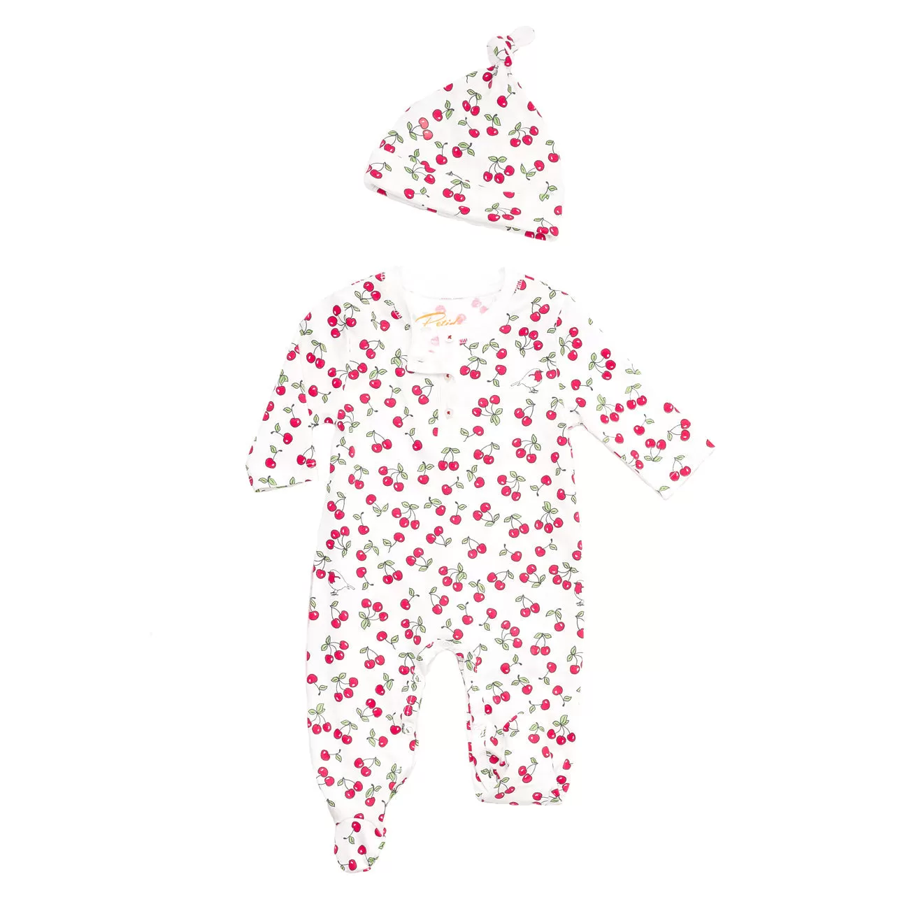 Cherries Onesie  hat Pajamas set