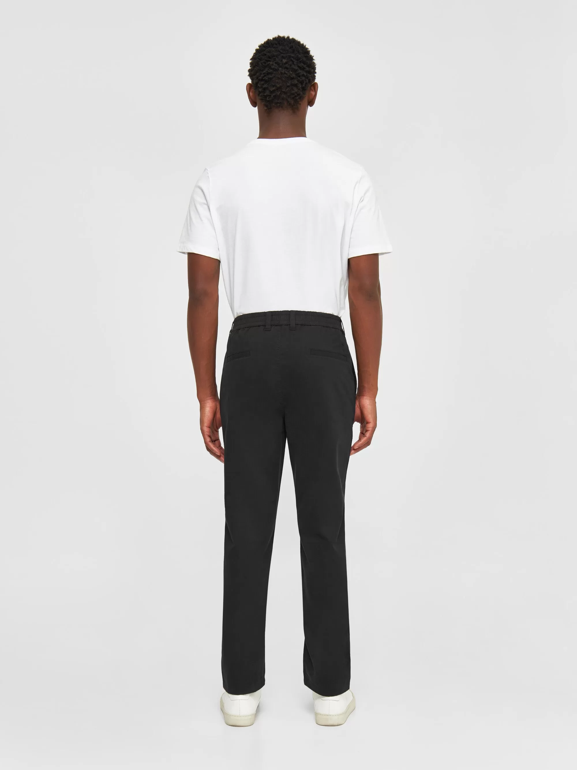 CHUCK regular twill belt chino pants - Black Jet