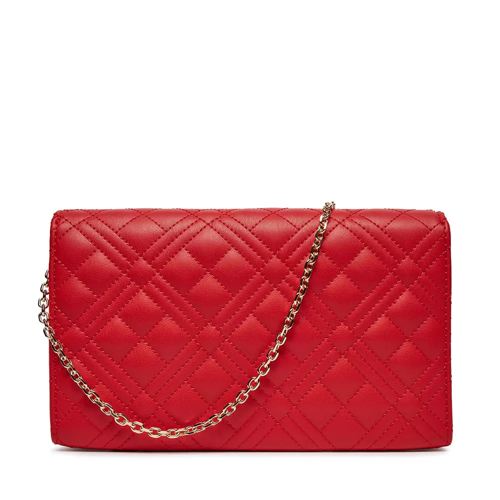 Clutch Donna con Tracolla LOVE MOSCHINO linea Smart Daily Quilted Rosso