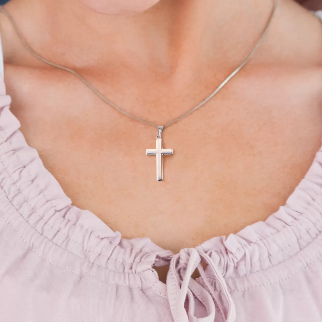 Confirmation Gift for Her, I'm Proud of the Person You Are Today Stainless Steel Cross Necklace