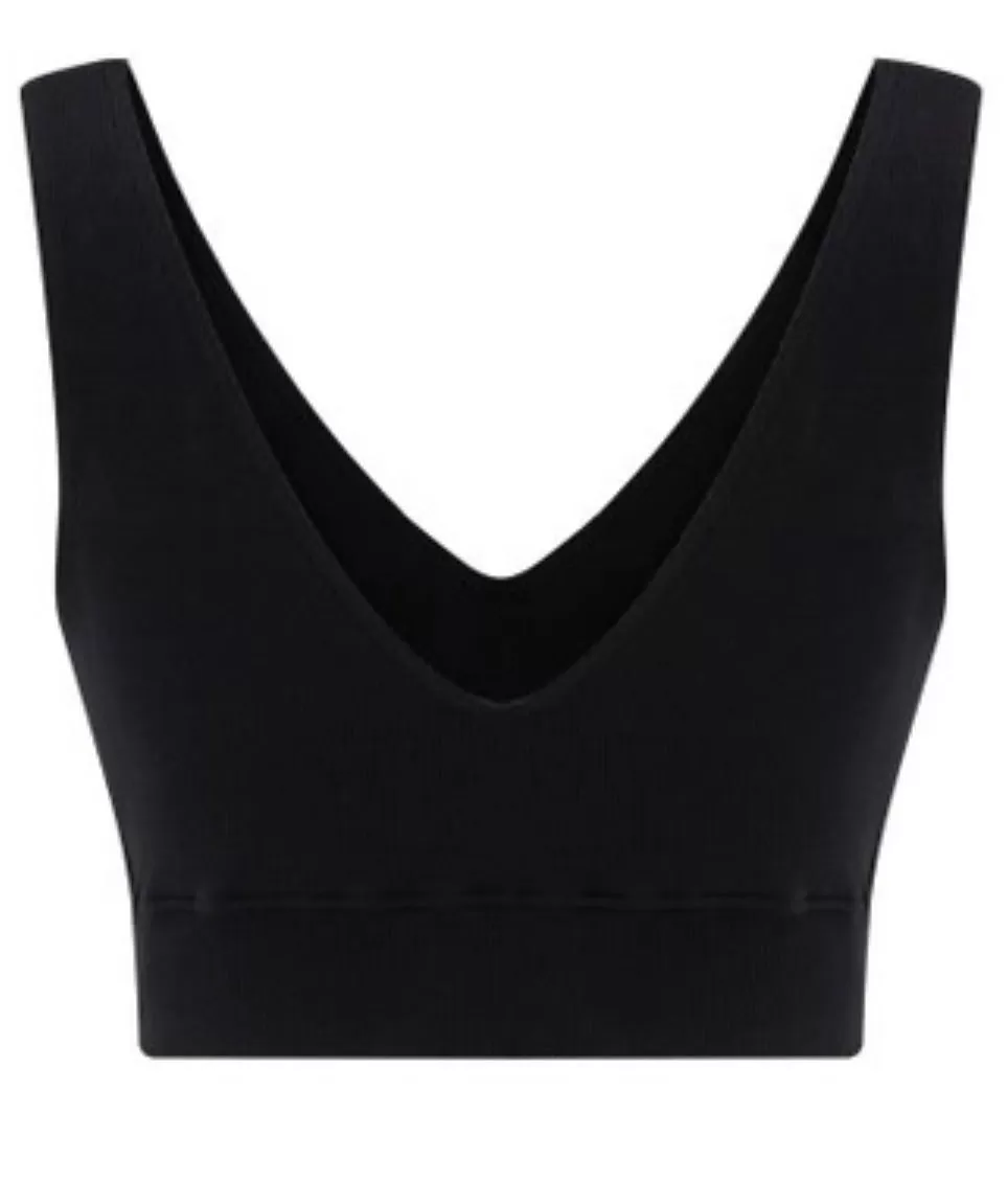 Crop Ribbed v-neck sports tank