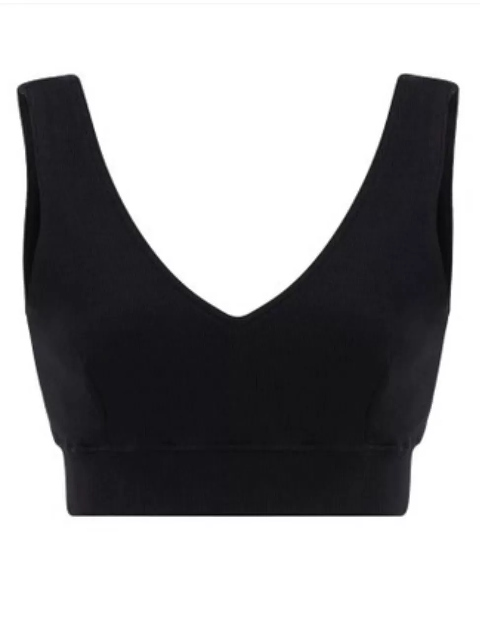 Crop Ribbed v-neck sports tank