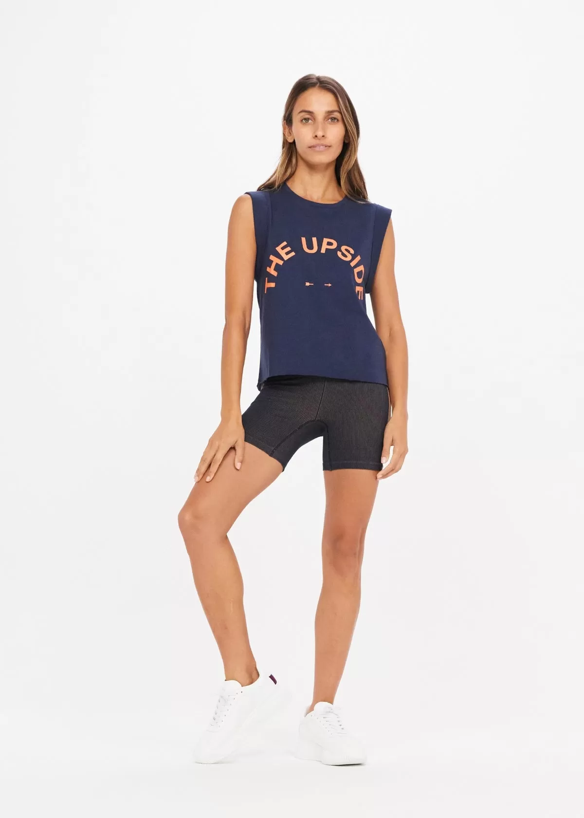 Cropped Muscle Tank Navy