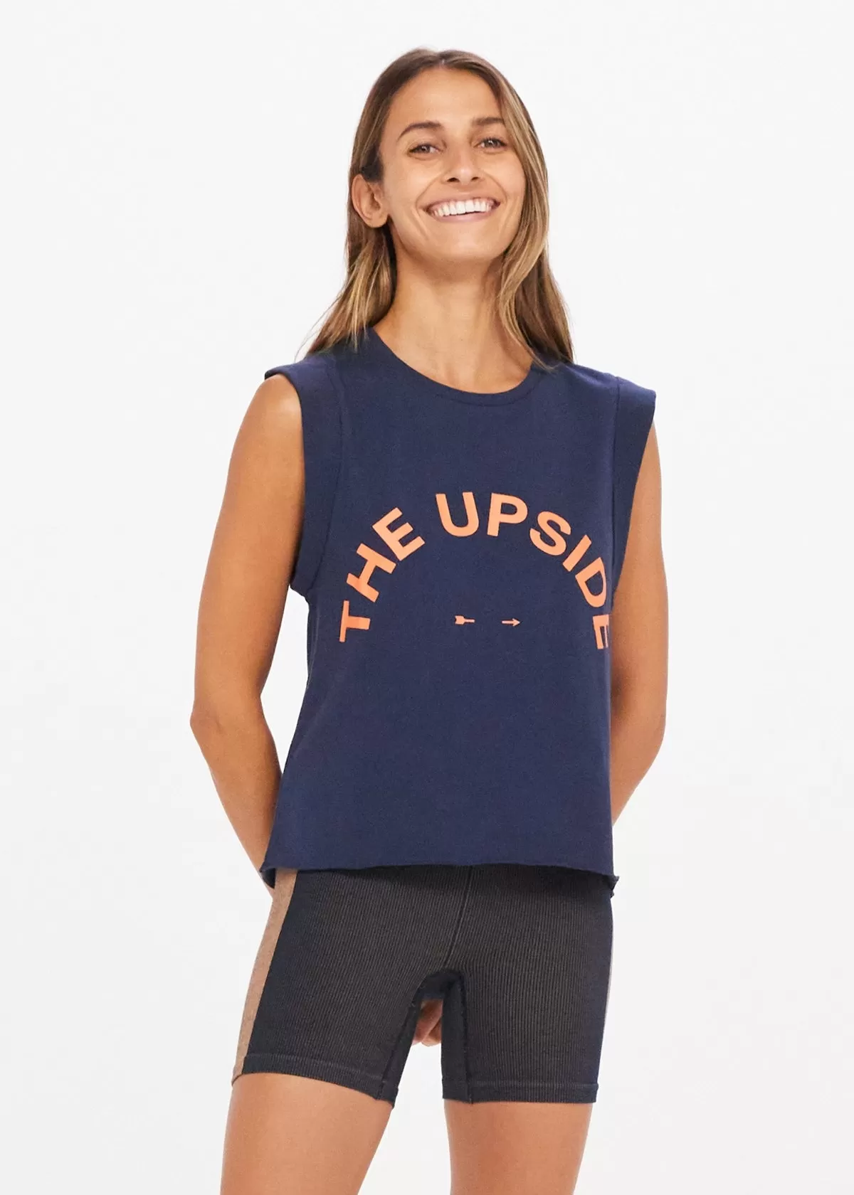 Cropped Muscle Tank Navy