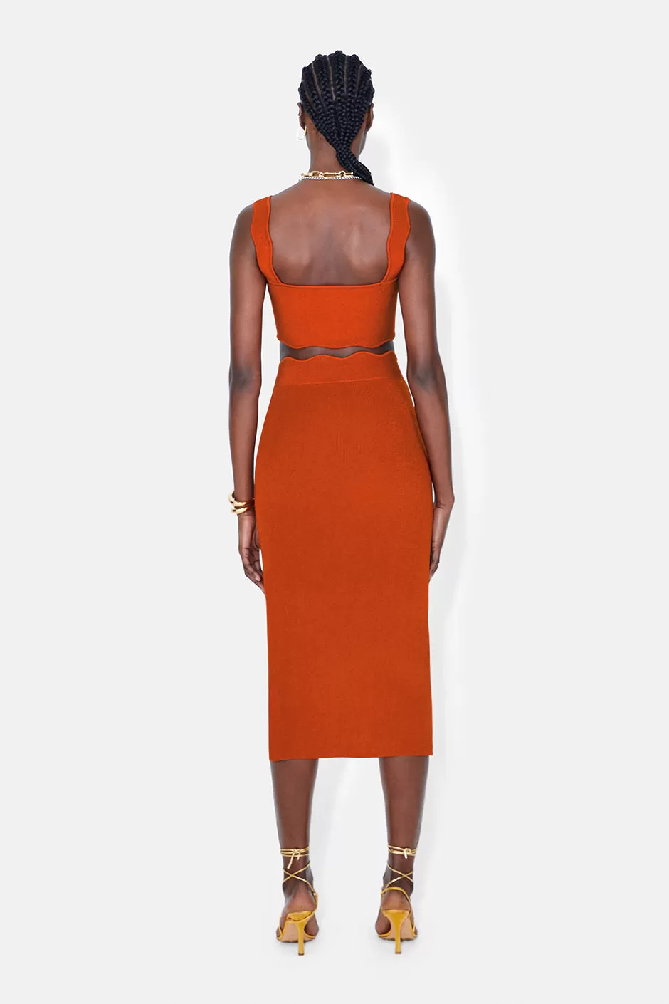 Delia Scalloped Skirt - Arancio