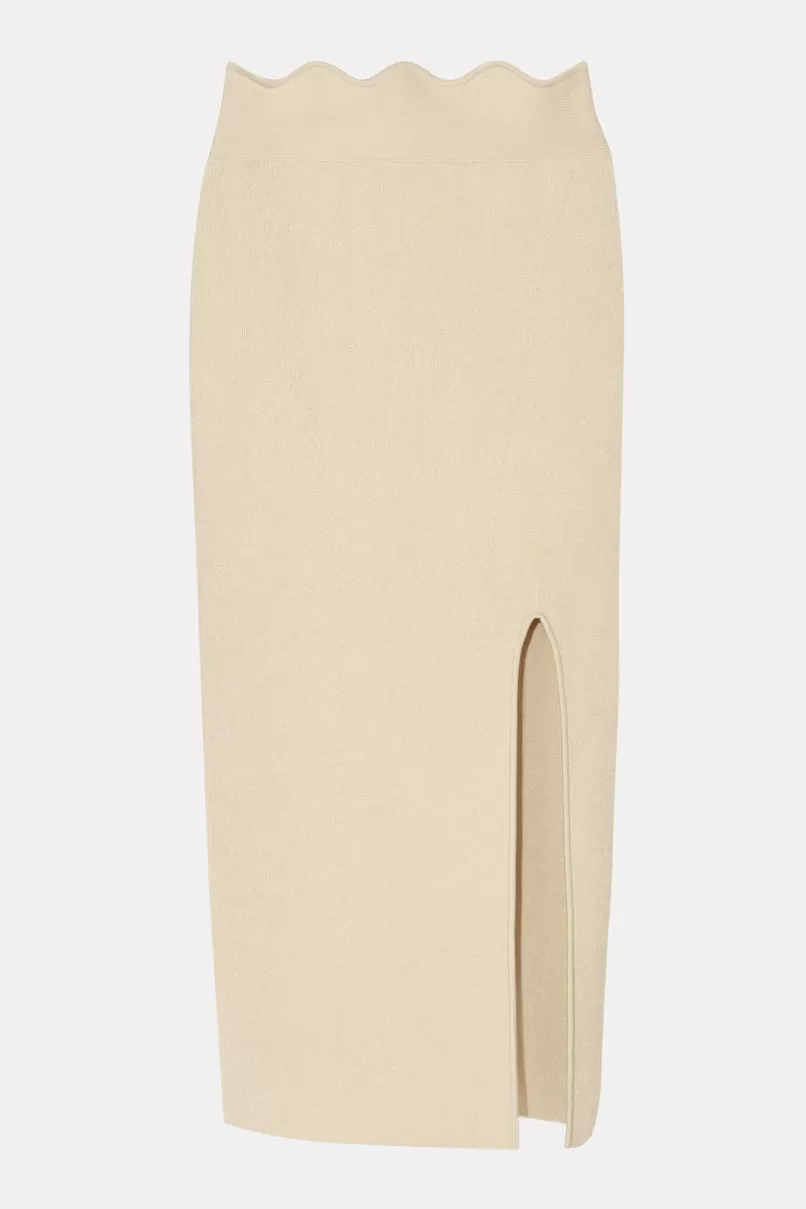 Delia Scalloped Skirt - Creme