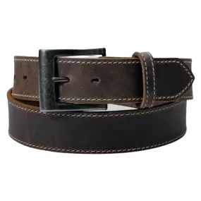 DISTRESSED BROWN CASUAL BELT W/ STITCH