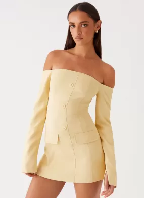 Dominique Blazer Mini Dress - Yellow