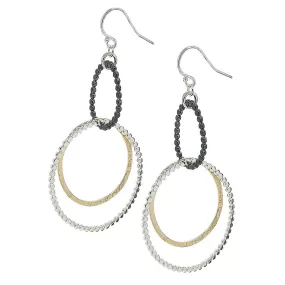 Double Bead Gauze Hoop Earrings (E1253)