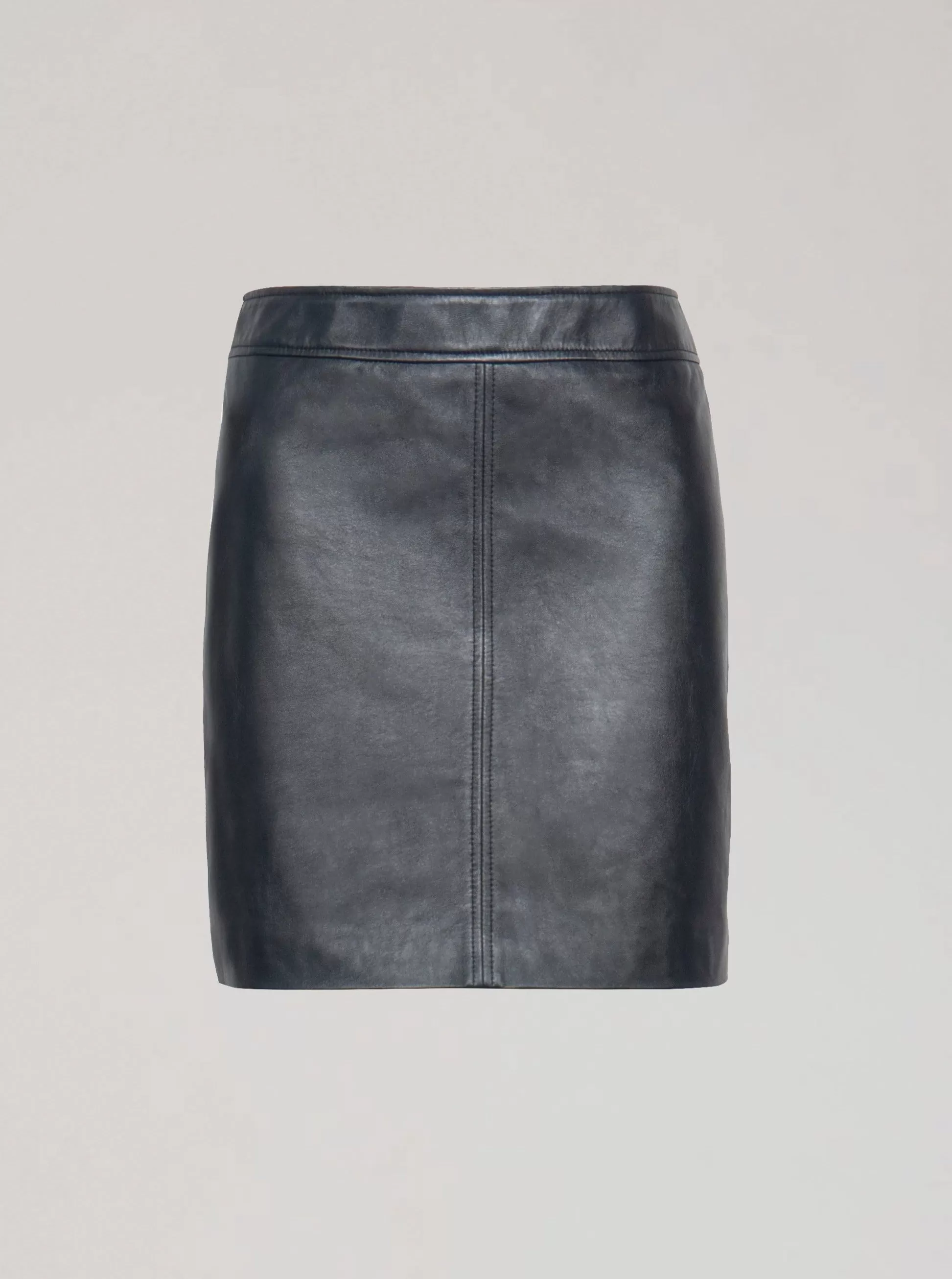 DYLAN LEATHER MINI SKIRT - BLACK