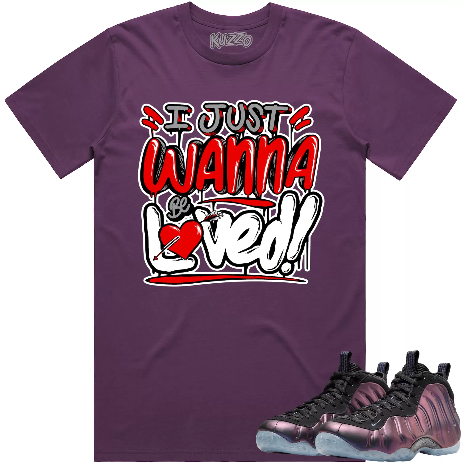 Eggplant Foamposites Shirt to Match - RED LOVED