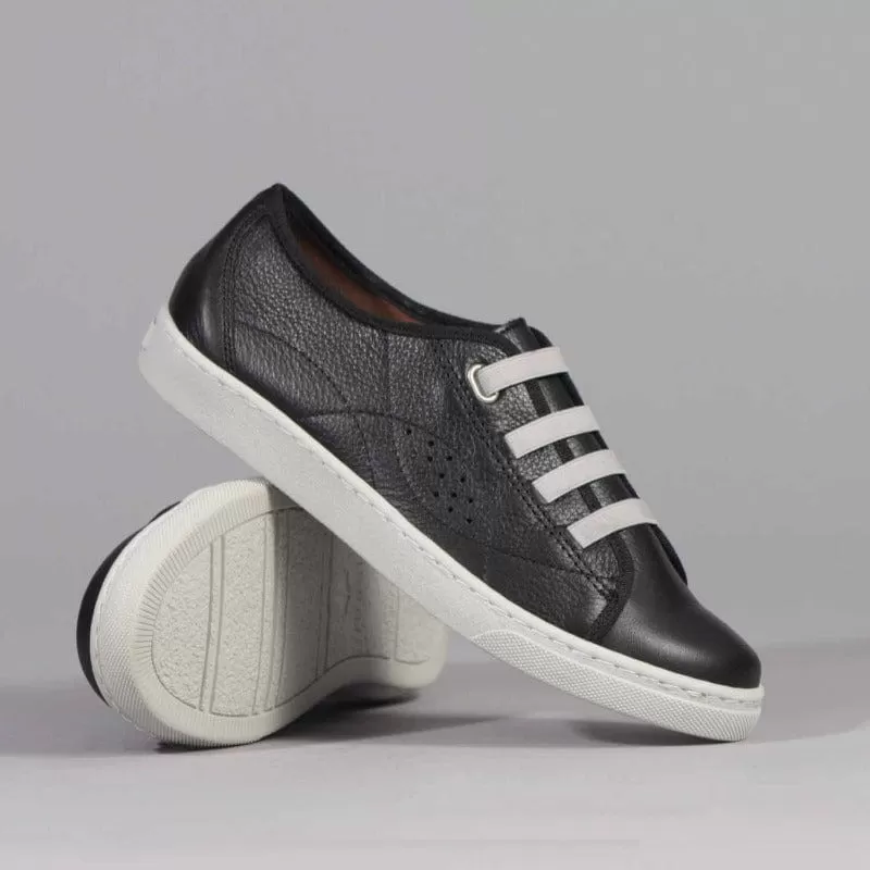 Elasticated Sneaker with Removable Footbed in Black - 12634