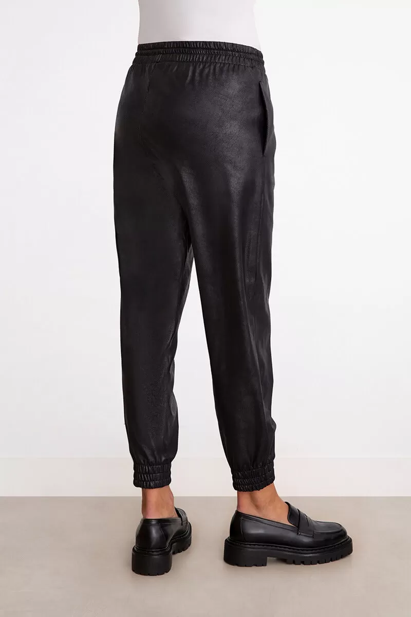 Faux Leather Jogger | Onyx