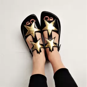 Gold T-Bar STARDUST Sandals