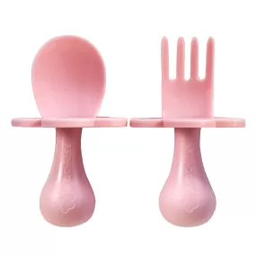 Grabease Stage 2 Self feeding Fork and Spoon Set - Blush Pink