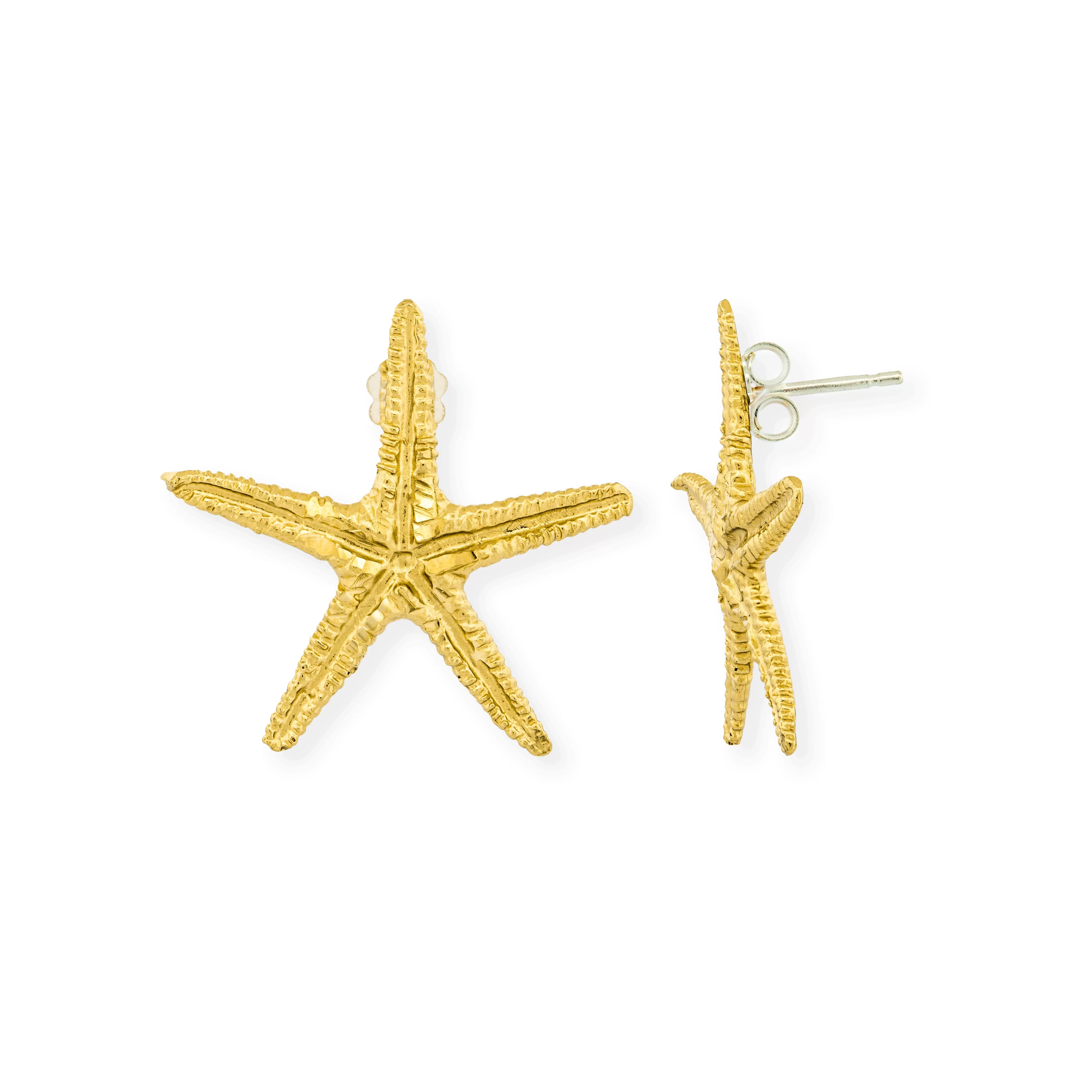 Handmade Gold Starfish Stud Earrings