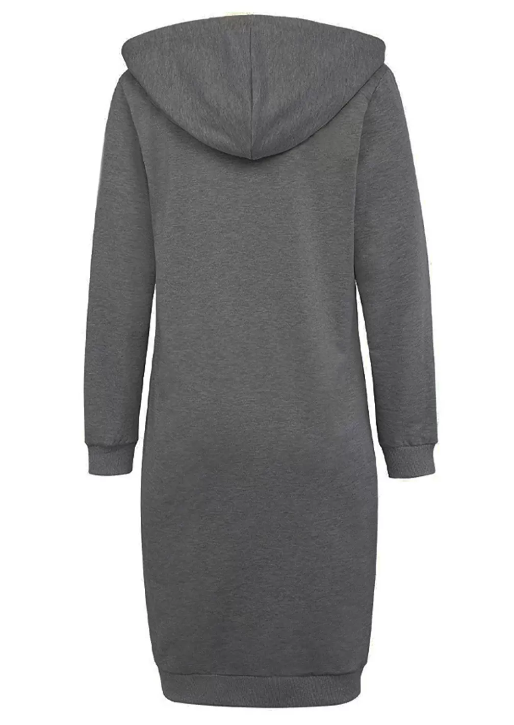 Haute Edition Women's Tunic Long Length Full Zip Hooded Sweatshirt Hoodie