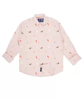 JDC Boy's Pink Printed Shirt