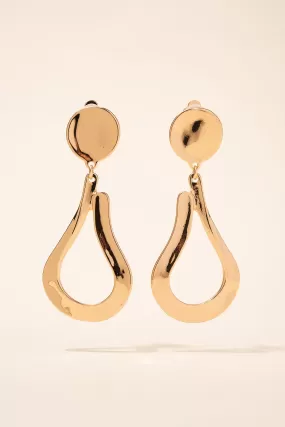 Joyce Flat Teardrop Clip-on Earrings