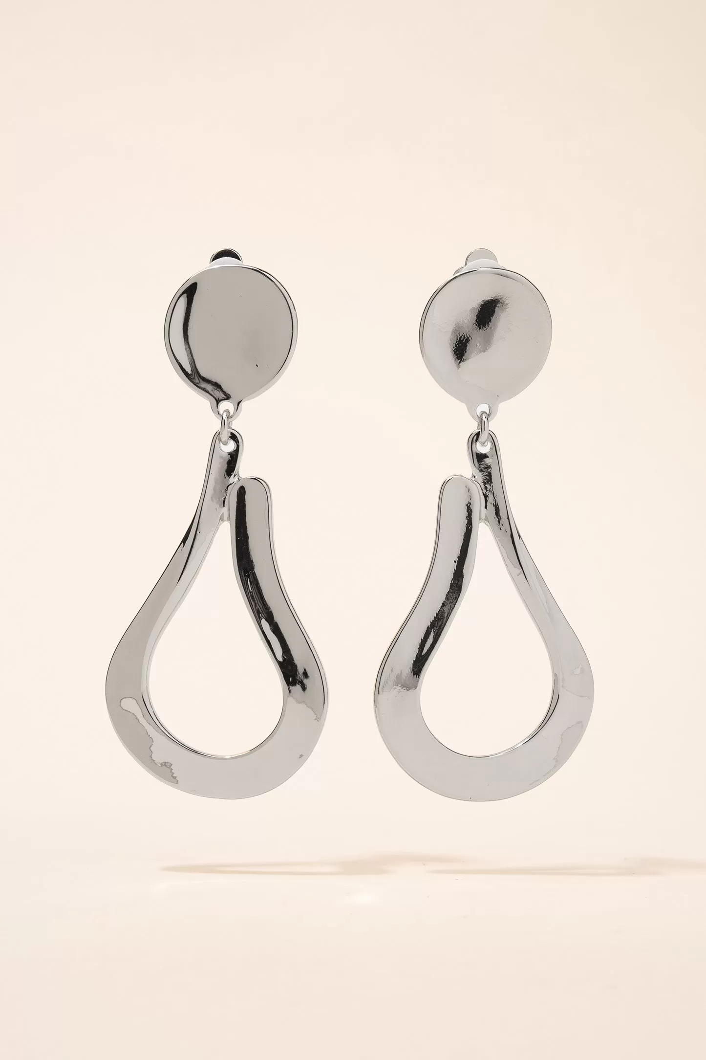 Joyce Flat Teardrop Clip-on Earrings