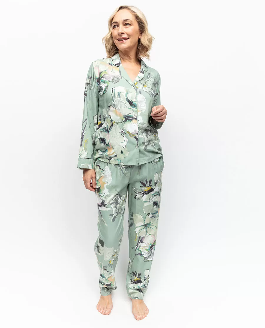 Julia Lace Trim Floral Print Pyjama Set