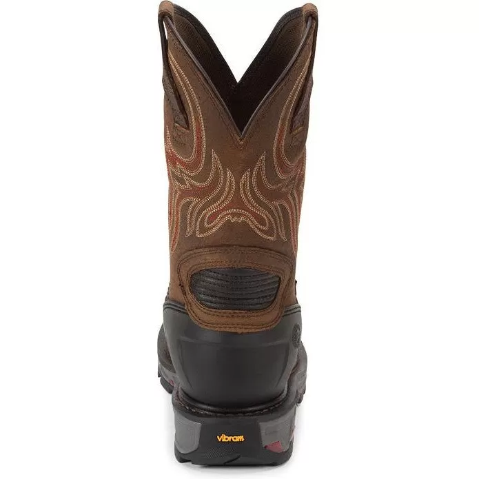 Justin Men's Driscoll 11" Steel Toe Metguard Western Work Boot -Brown- WK2112