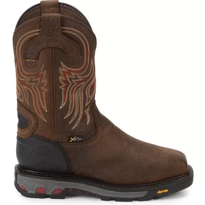 Justin Men's Driscoll 11" Steel Toe Metguard Western Work Boot -Brown- WK2112