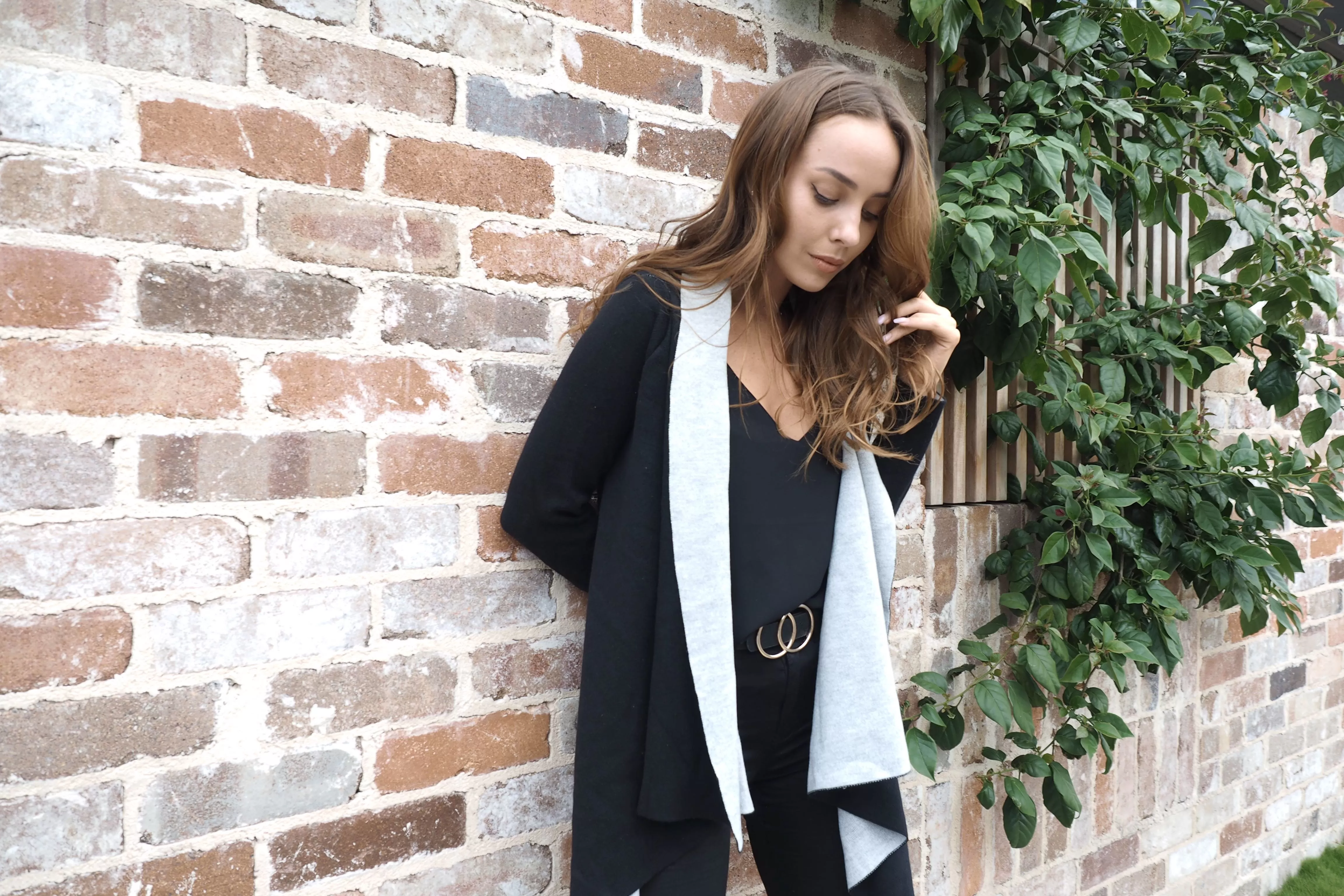 Kaya Jacket/Cardigan- Black/Grey