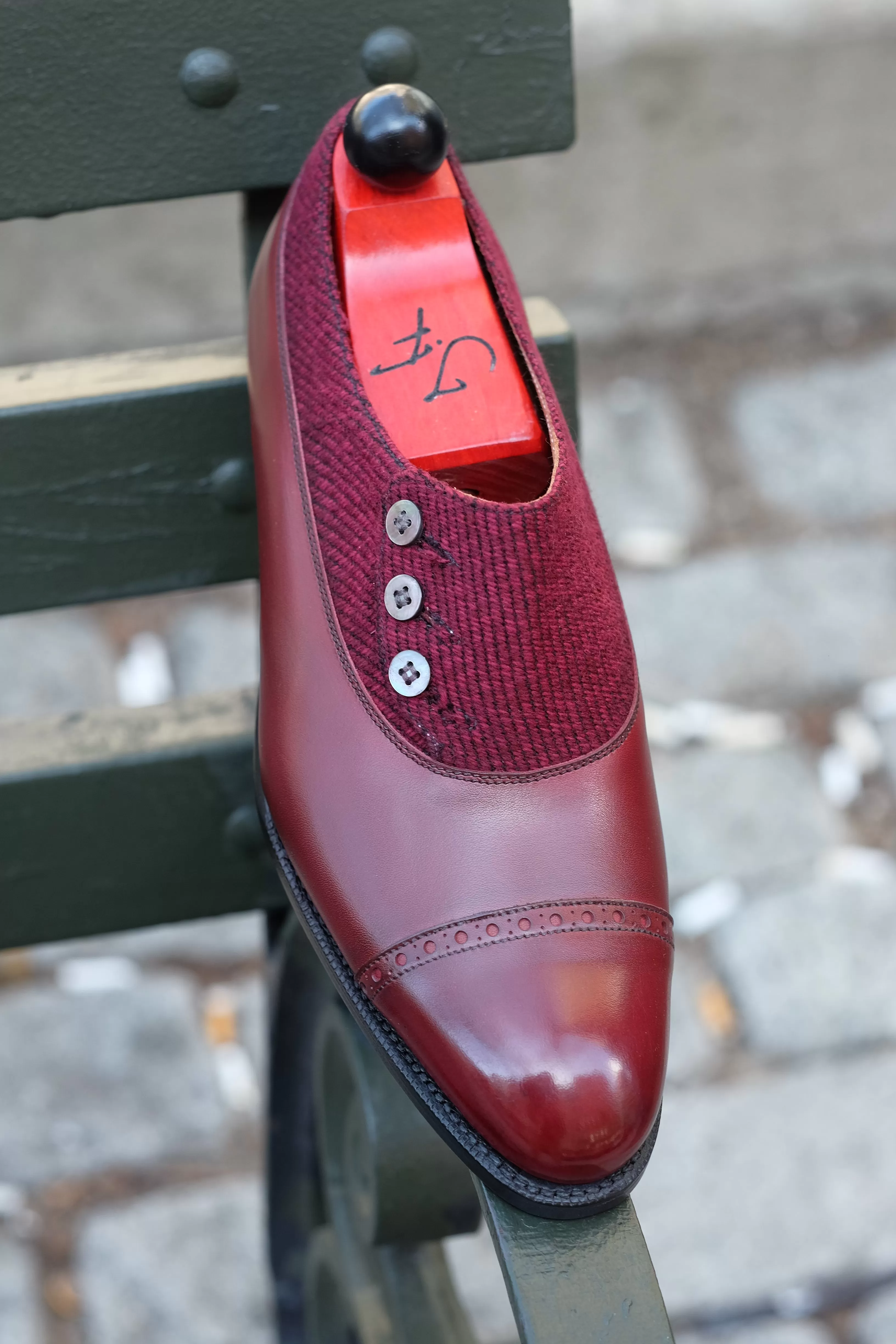 Kingston - MTO - Burgundy Calf / Red Poulsbo - NGT Last - Single Leather Sole