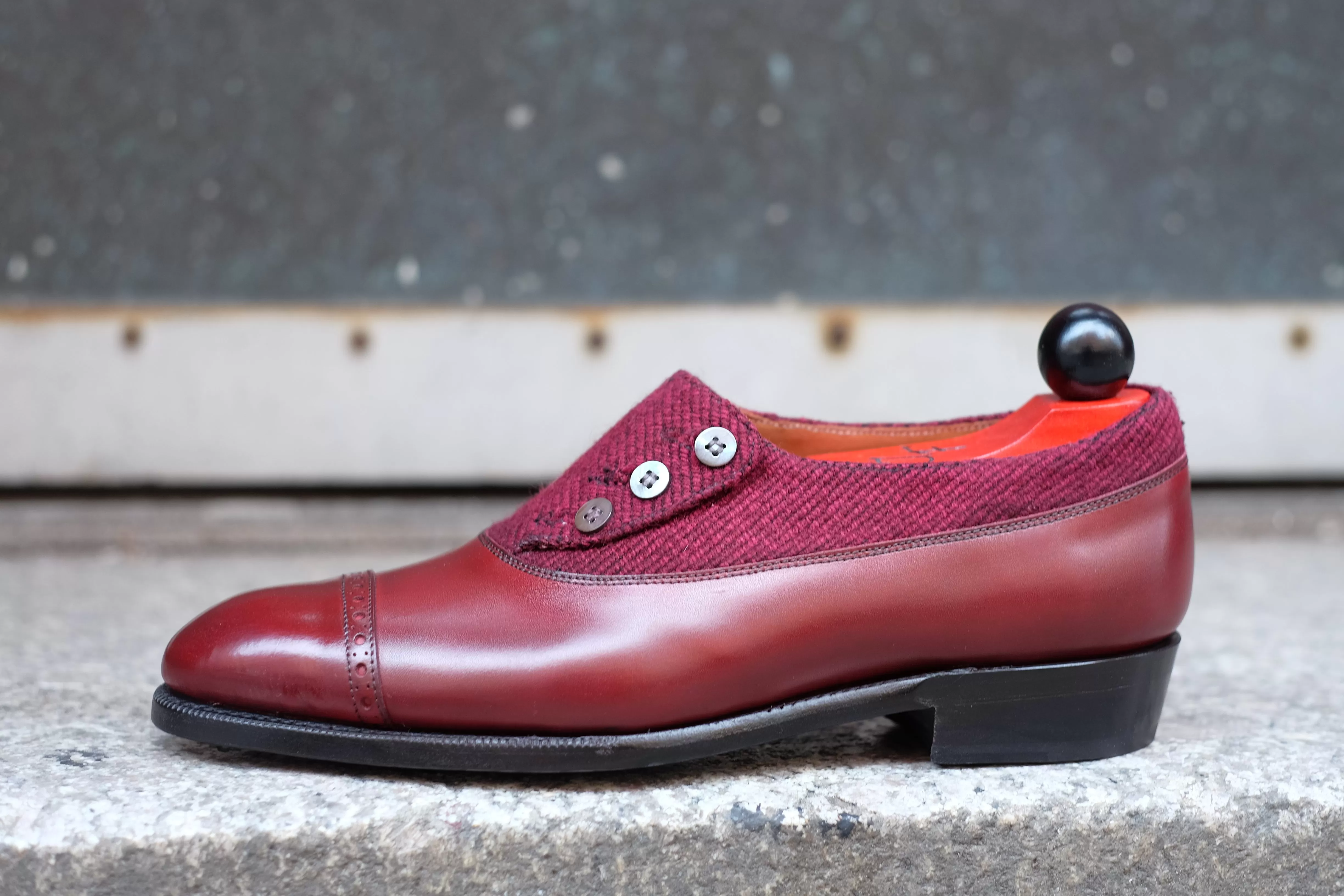 Kingston - MTO - Burgundy Calf / Red Poulsbo - NGT Last - Single Leather Sole