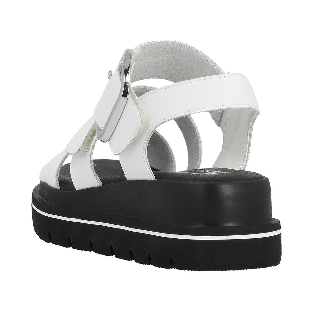 Ladies Evolution By Rieker Sandals White Chunky Platform W1650-80 sale