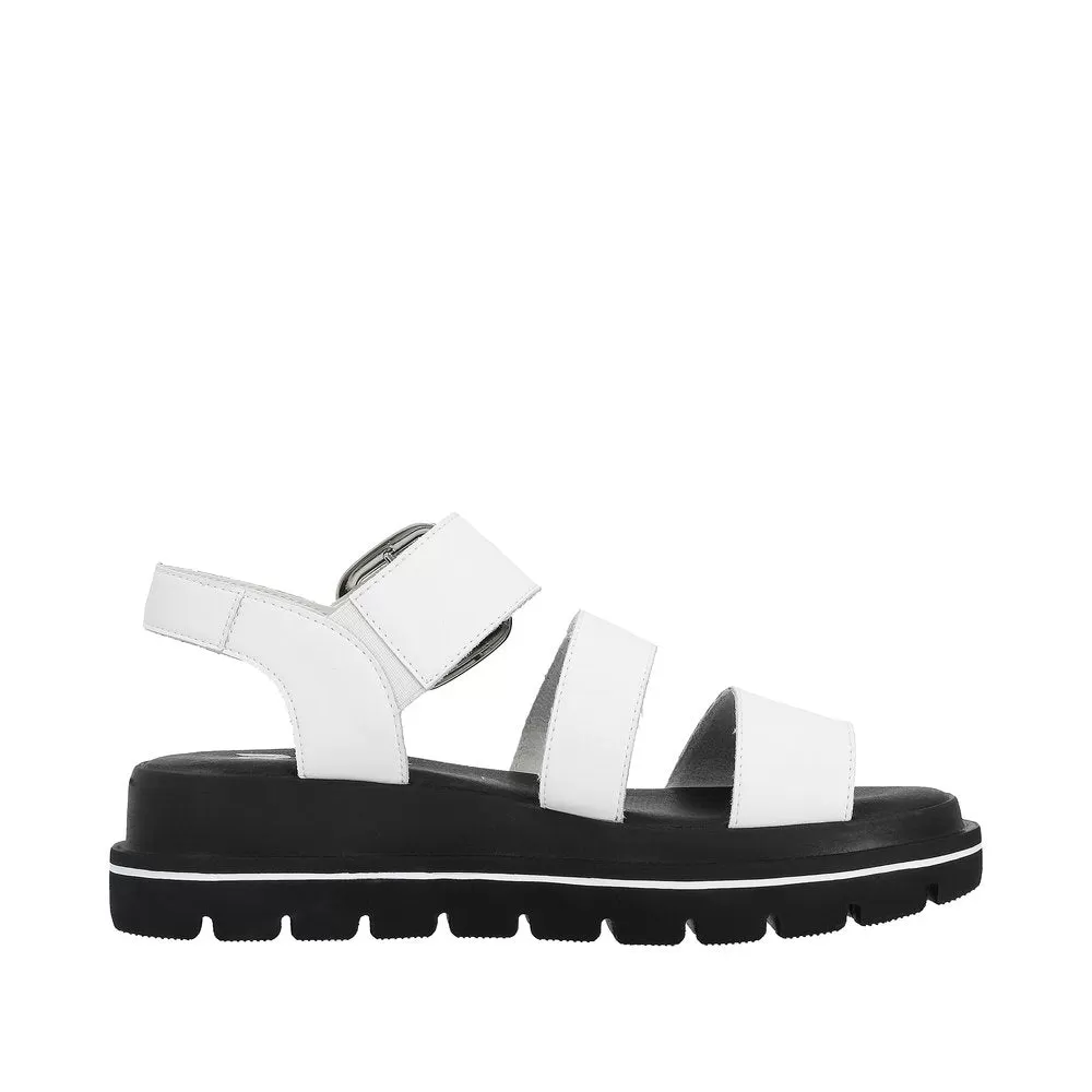 Ladies Evolution By Rieker Sandals White Chunky Platform W1650-80 sale