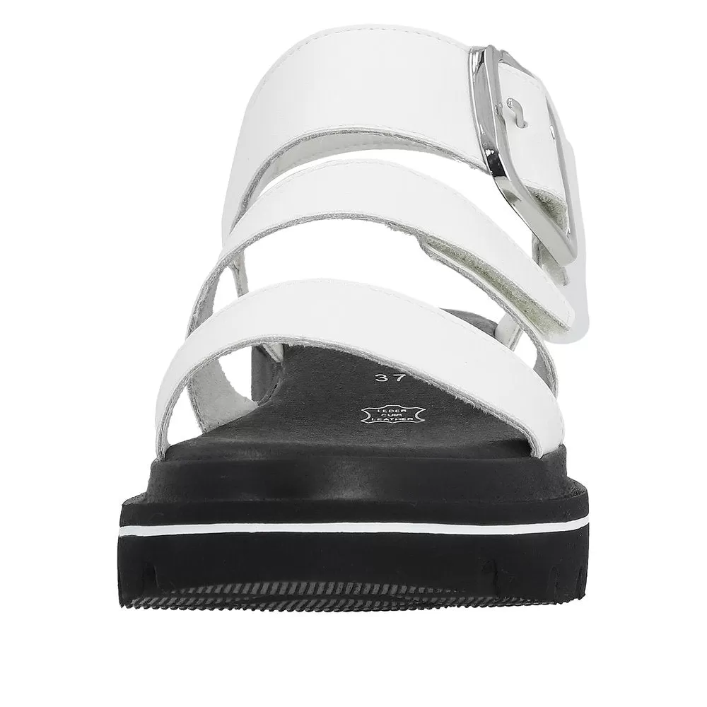 Ladies Evolution By Rieker Sandals White Chunky Platform W1650-80 sale