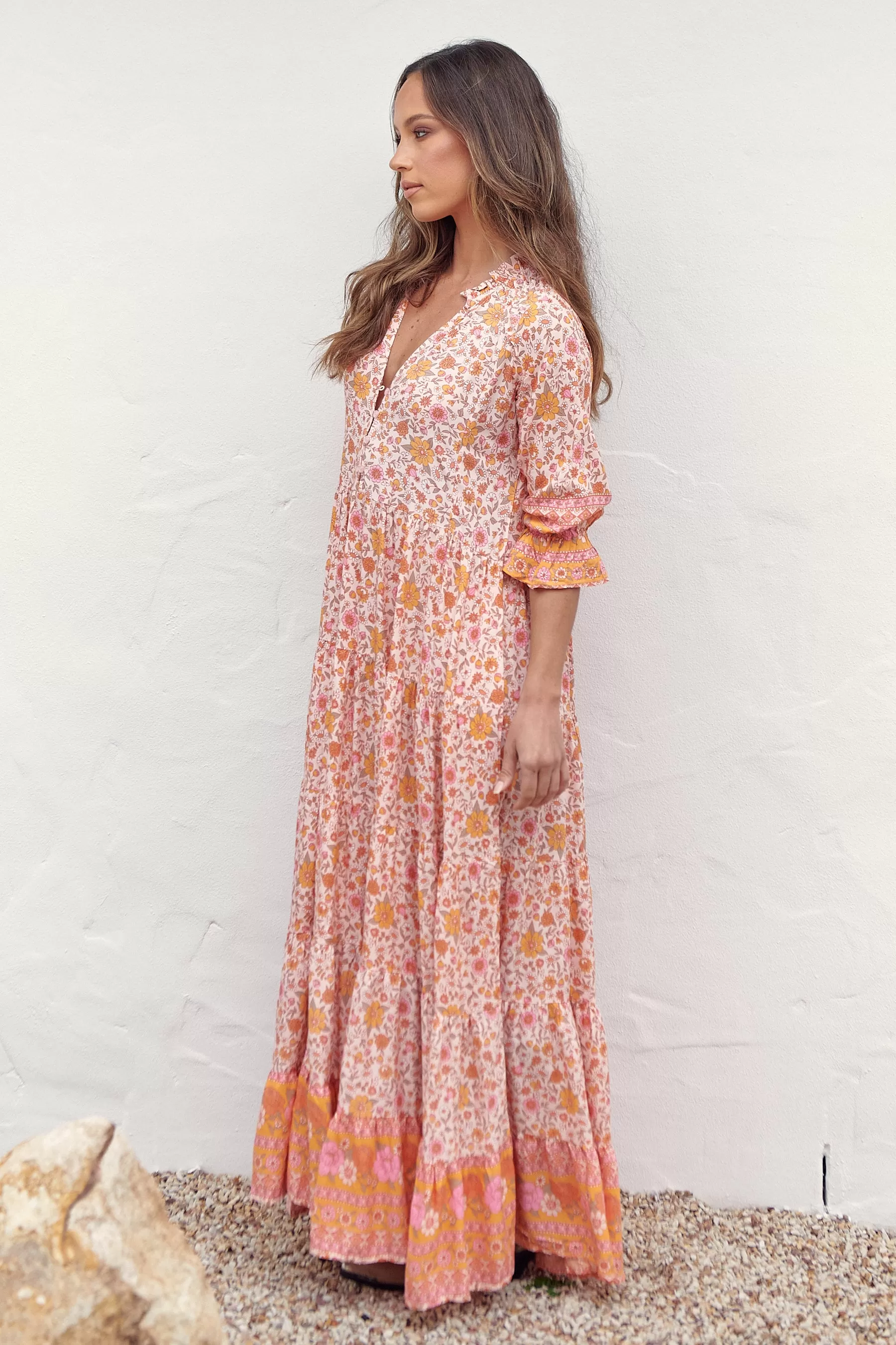 Leni Maxi Dress - Pink/Orange