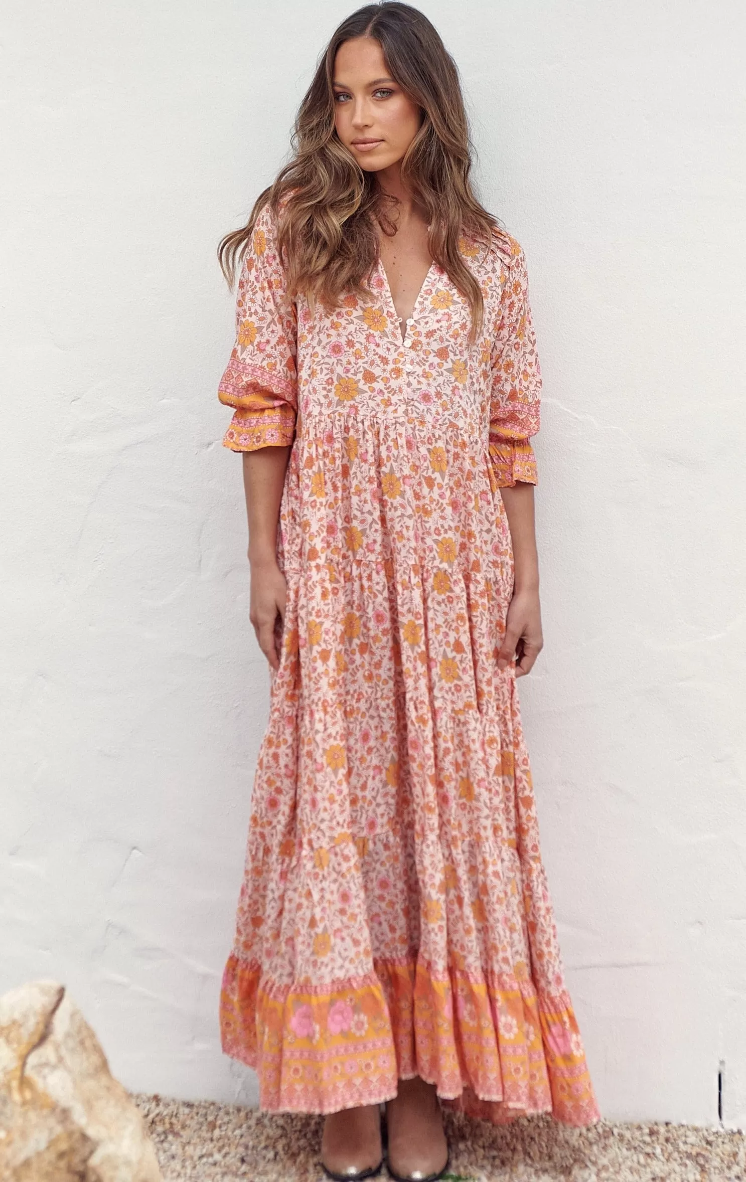 Leni Maxi Dress - Pink/Orange