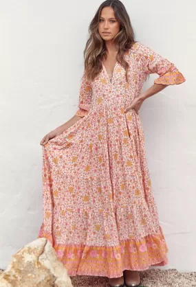 Leni Maxi Dress - Pink/Orange