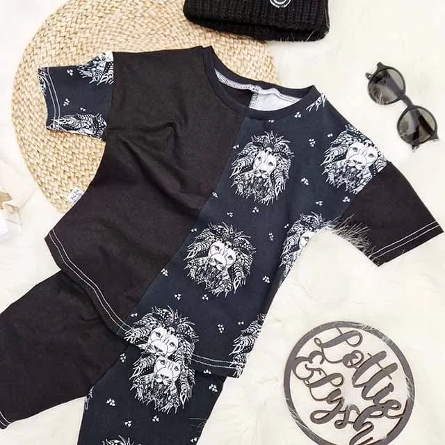 Lion Noir Split Shorts & T-shirt Set SUMMER STOCK DROP