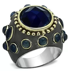 LOA880 Reverse Two-Tone Brass Ring with Synthetic in Montana