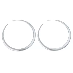 Luna Creciente Statement Hoops - Silver