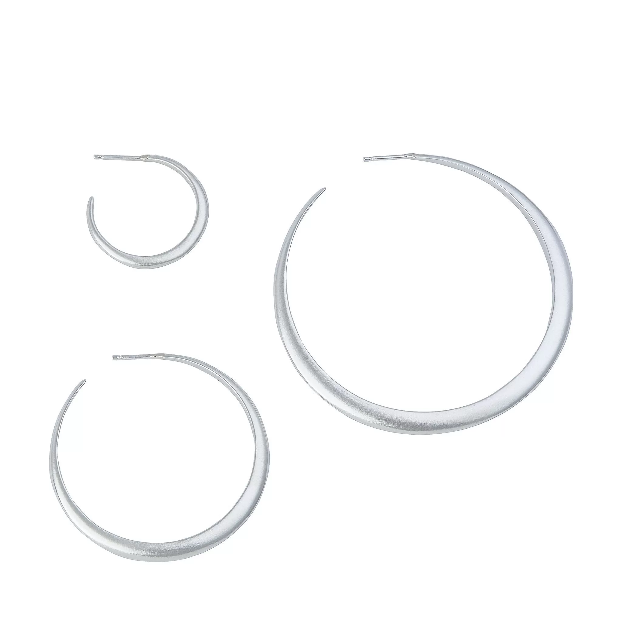 Luna Creciente Statement Hoops - Silver