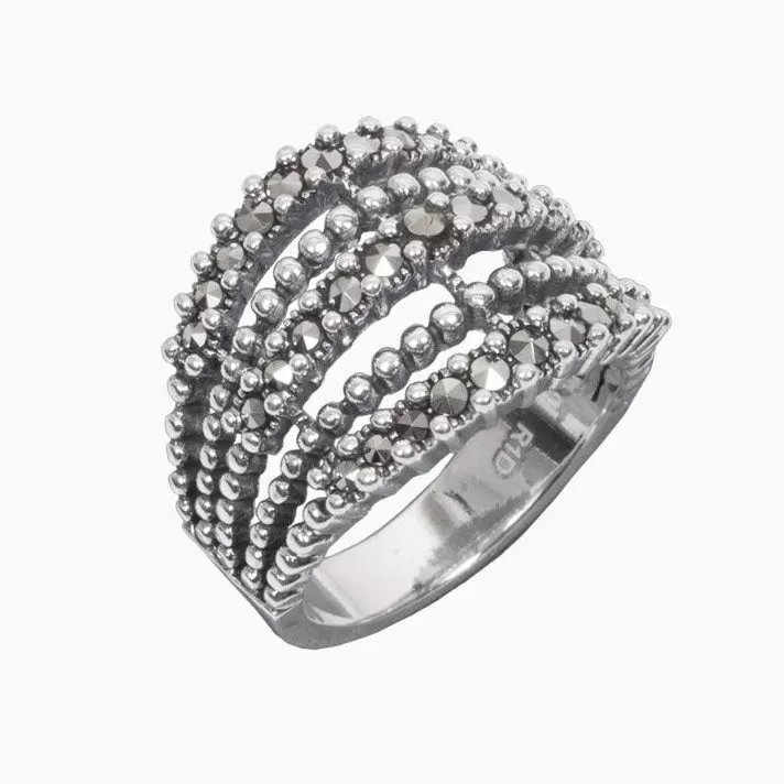 Marcasite Open Stacked Ring