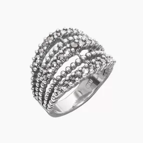 Marcasite Open Stacked Ring