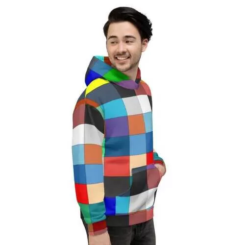 Mens Hoodies, Multicolor Block Style Hooded Shirt